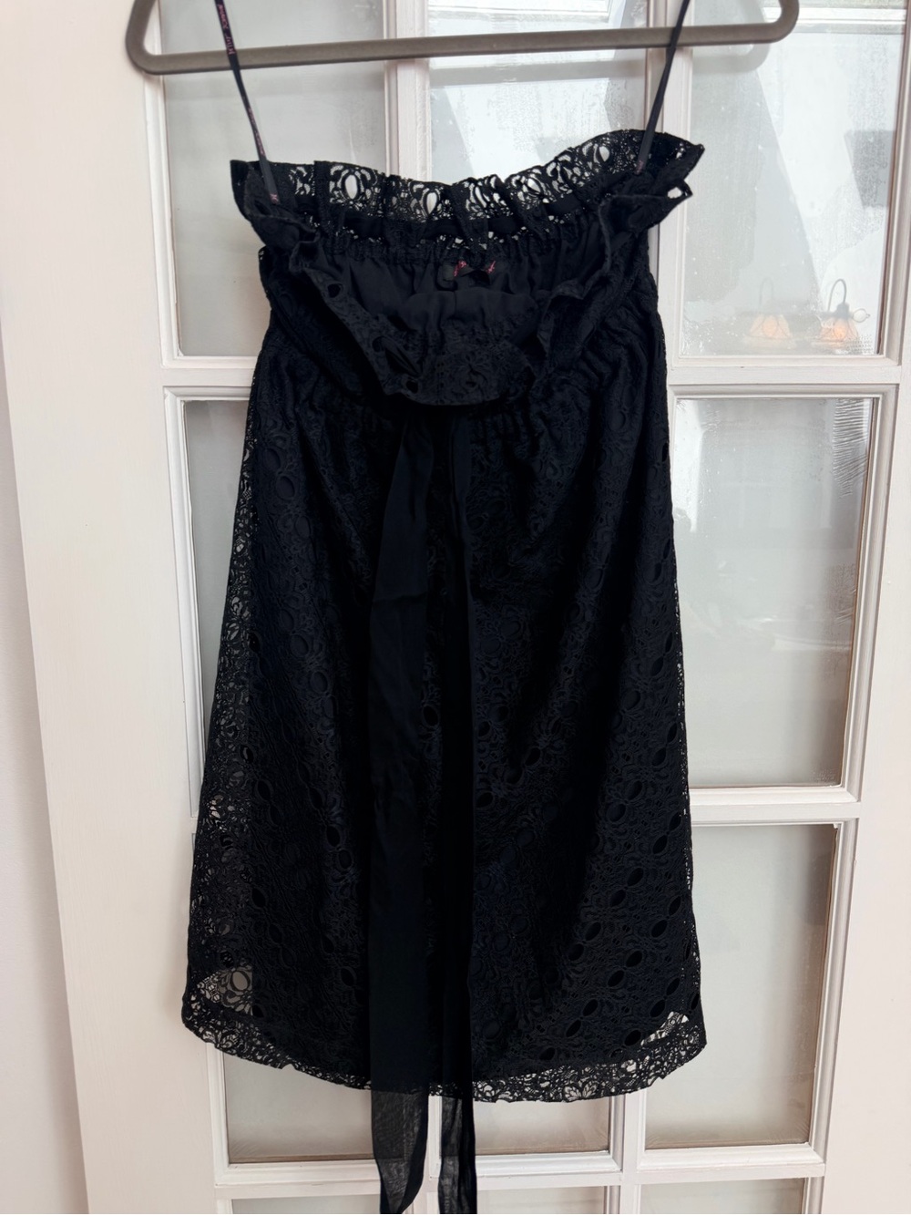Vintage Betsey Johnson Y2K 90’s Whimsigoth Lace Strapless Bow Dress Size 2 XS